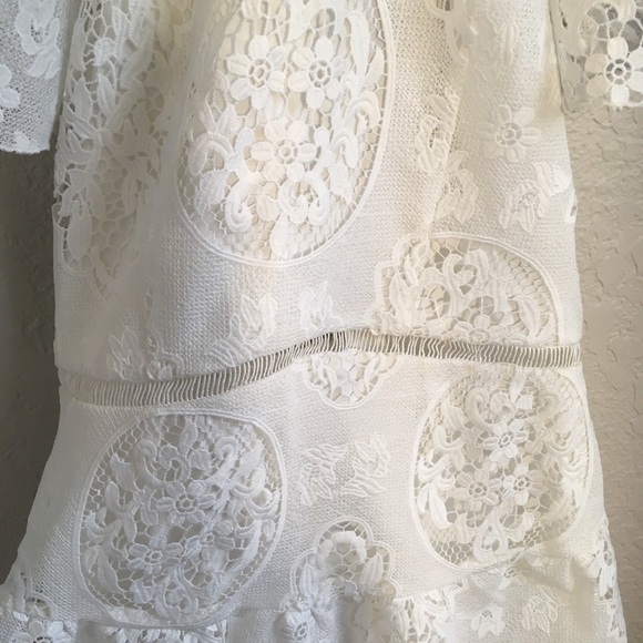 Karina Grimaldi ELLIE LACE MINI DRESS IN WHITE - Picture 5 of 7